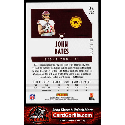 2021 Panini Phoenix #192 John Bates Teal #/150