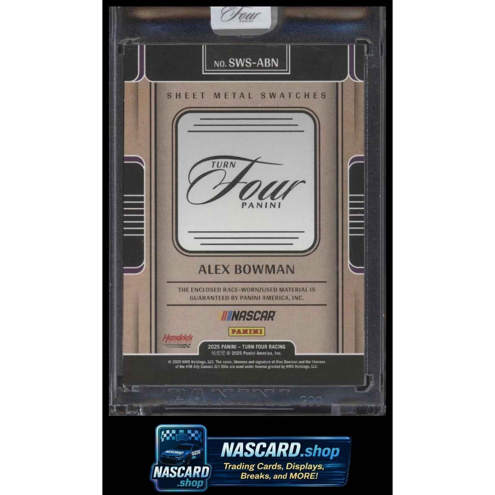 2025 Panini Turn Four #SWS-ABN Alex Bowman Sheet Metal Swatches #/99