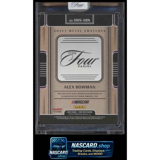 2025 Panini Turn Four #SWS-ABN Alex Bowman Sheet Metal Swatches #/99