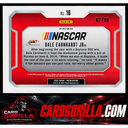 2025 Panini Prizm #16 Dale Earnhardt Jr Victory Lane Gold #/10