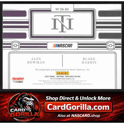 2025 Panini National Treasures Blake Harris Alex Bowman Dual Auto Holo Gold #/10