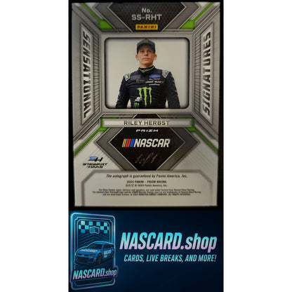 2024 Panini Prizm #SS-RHT Riley Herbst Sensational Signatures Gold Vinyl #1/1