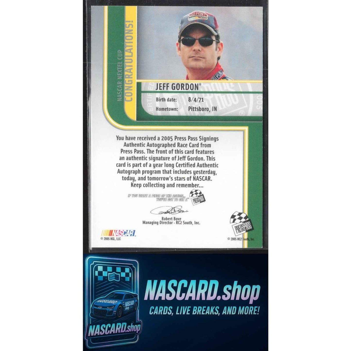 2005 Press Pass Vault Jeff Gordon Signings Platinum