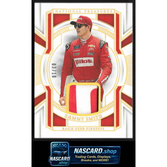 2025 Panini National Treasures #RUF-SSM Sammy Smith Race Used Firesuit Gold #/10