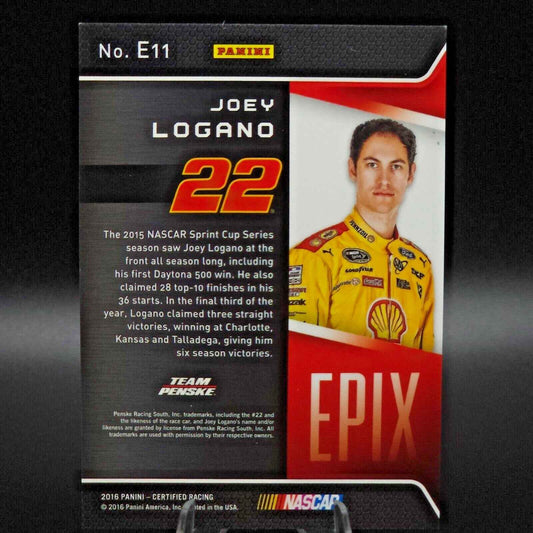 2016 Panini Certified - Epix Mirror Blue #E11 Joey Logano 30/50 - NASCARD.shop