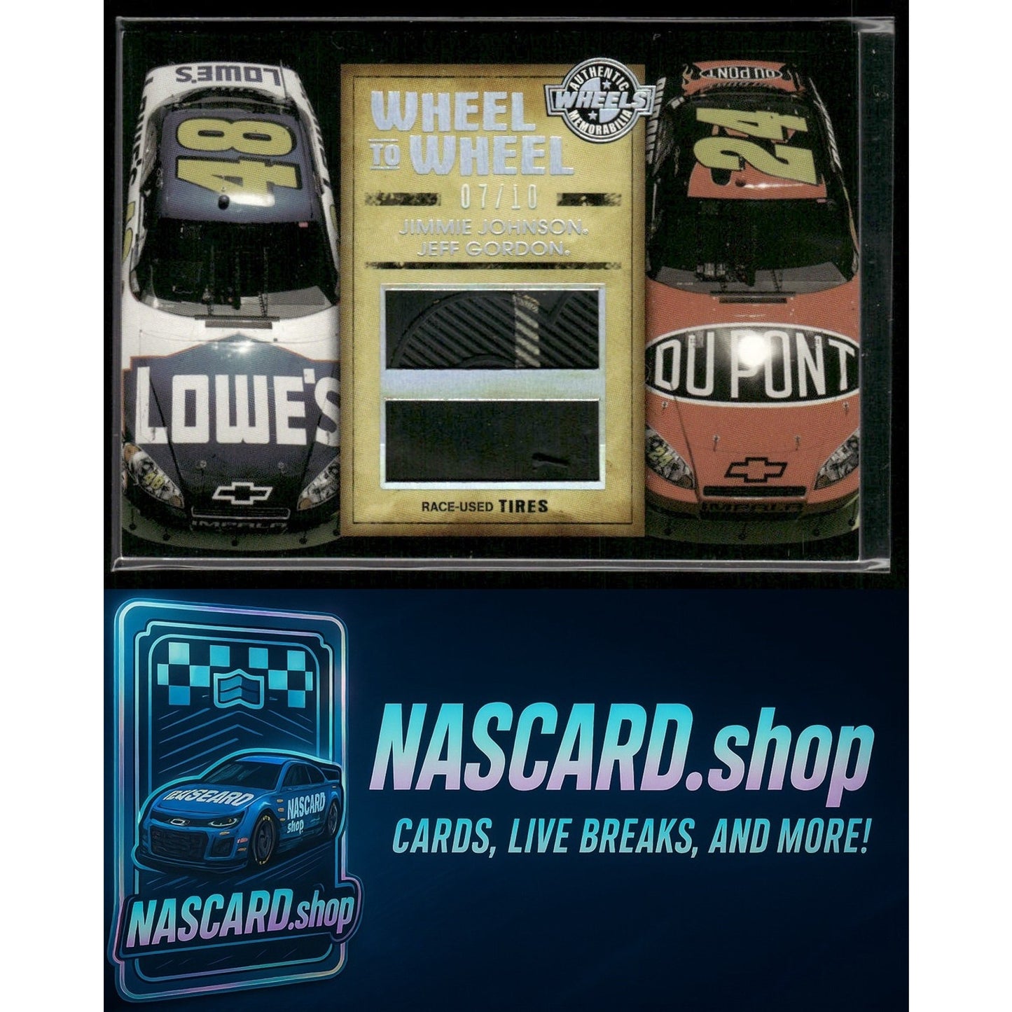2010 Wheels Main Event Jimmie Johnson Jeff Gordon Wheel to Wheel Holofoil /10 - Card Gorilla