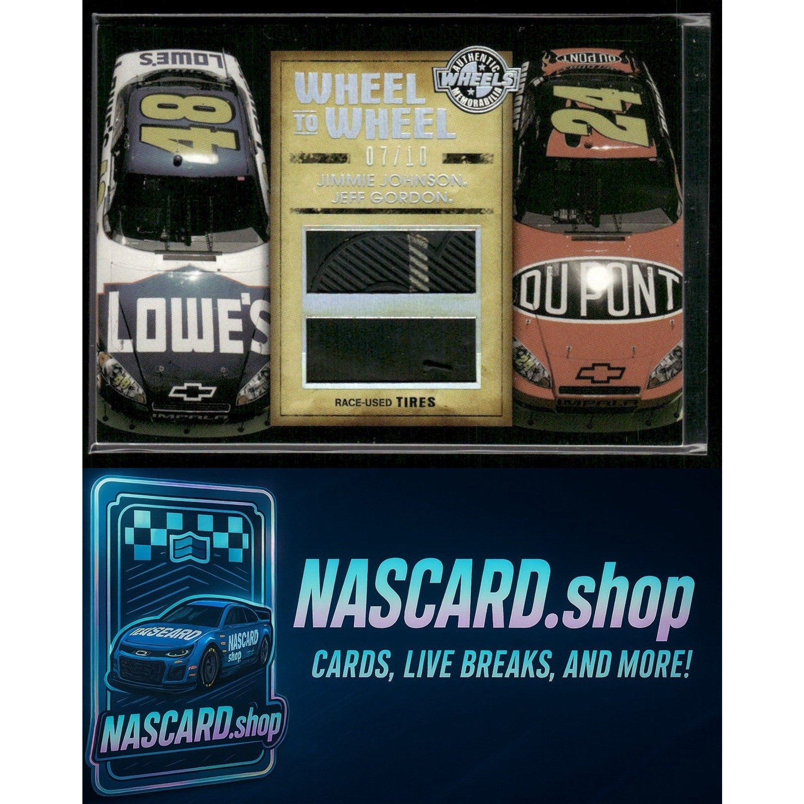 2010 Wheels Main Event Jimmie Johnson Jeff Gordon Wheel to Wheel Holofoil /10 - Card Gorilla