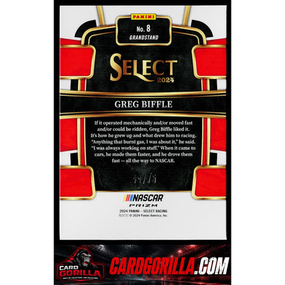 2024 Panini Select #8 Greg Biffle Neon Green Prizms #/75