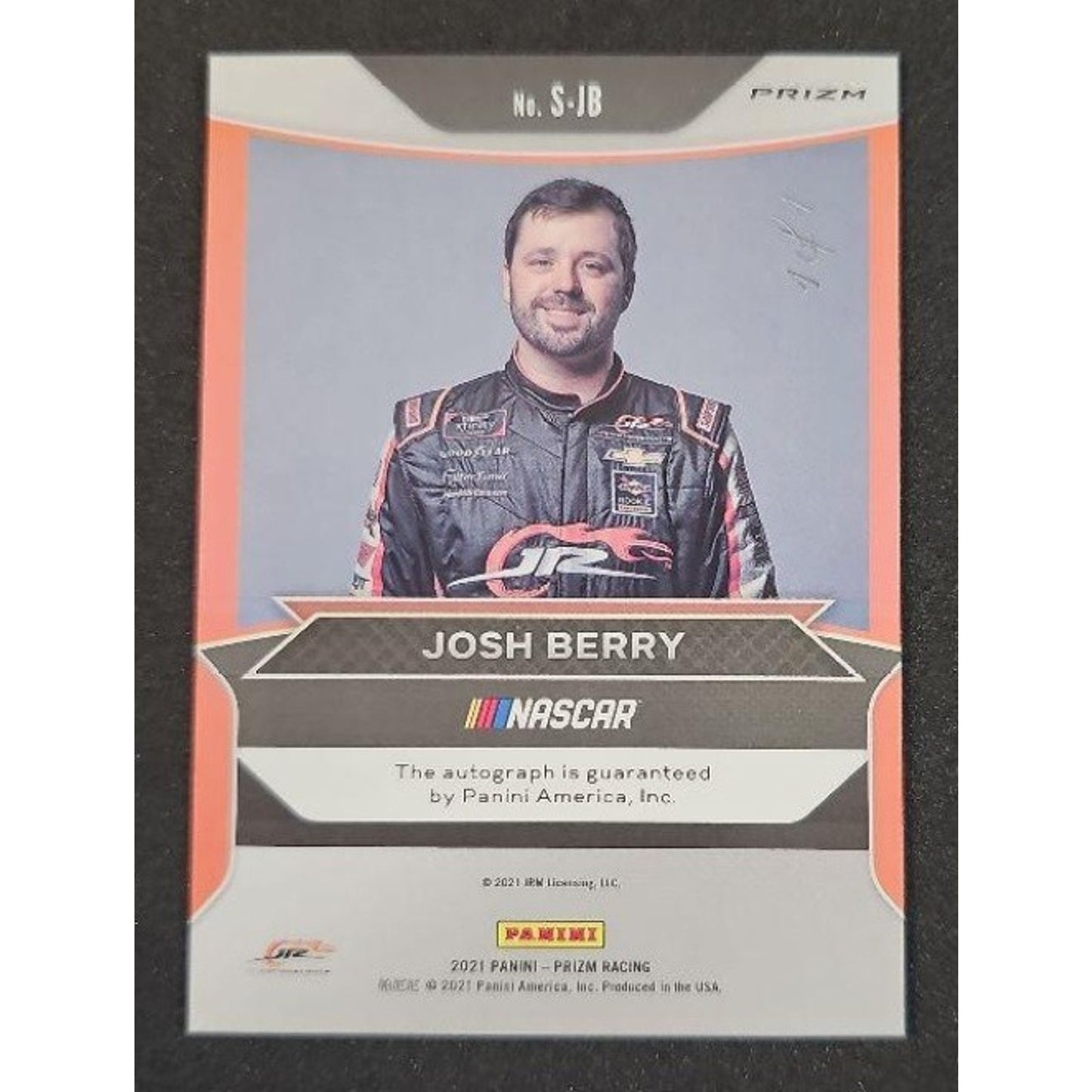 2021 Panini Prizm Josh Berry #S-JB Signing Sessions Gold Vinyl 1/1 RC