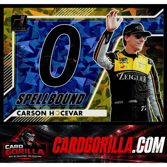 2026 Donruss #24 Carson Hocevar Spellbound Carolina Blue Ice #/99