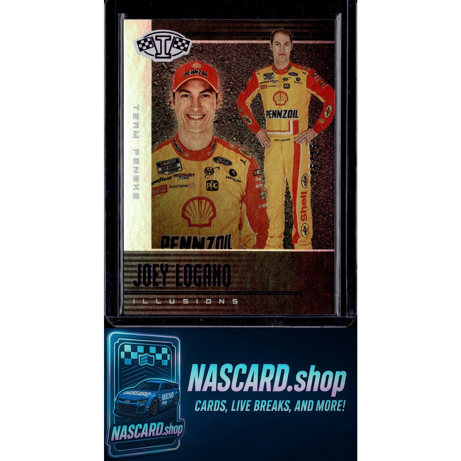 2020 Panini Chronicles #23 Joey Logano Illusions Purple #/25 - NASCARD.shop