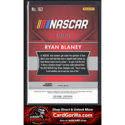 2025 Panini Prizm #162 Ryan Blaney Orange Wave #/125