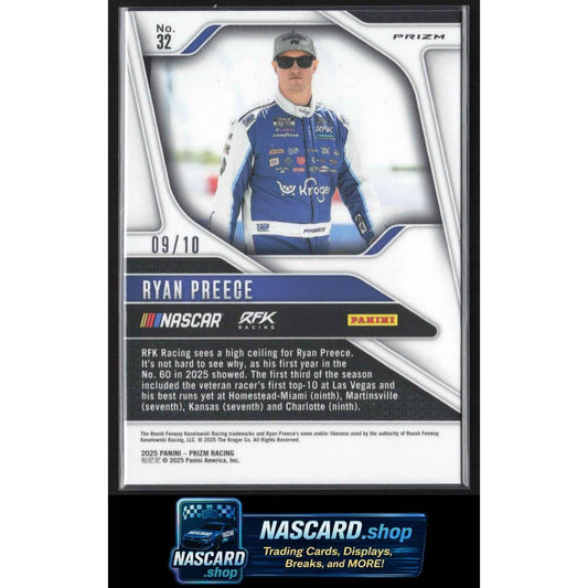 2025 Panini Prizm #32 Ryan Preece FOTL Blue Shimmer #/10