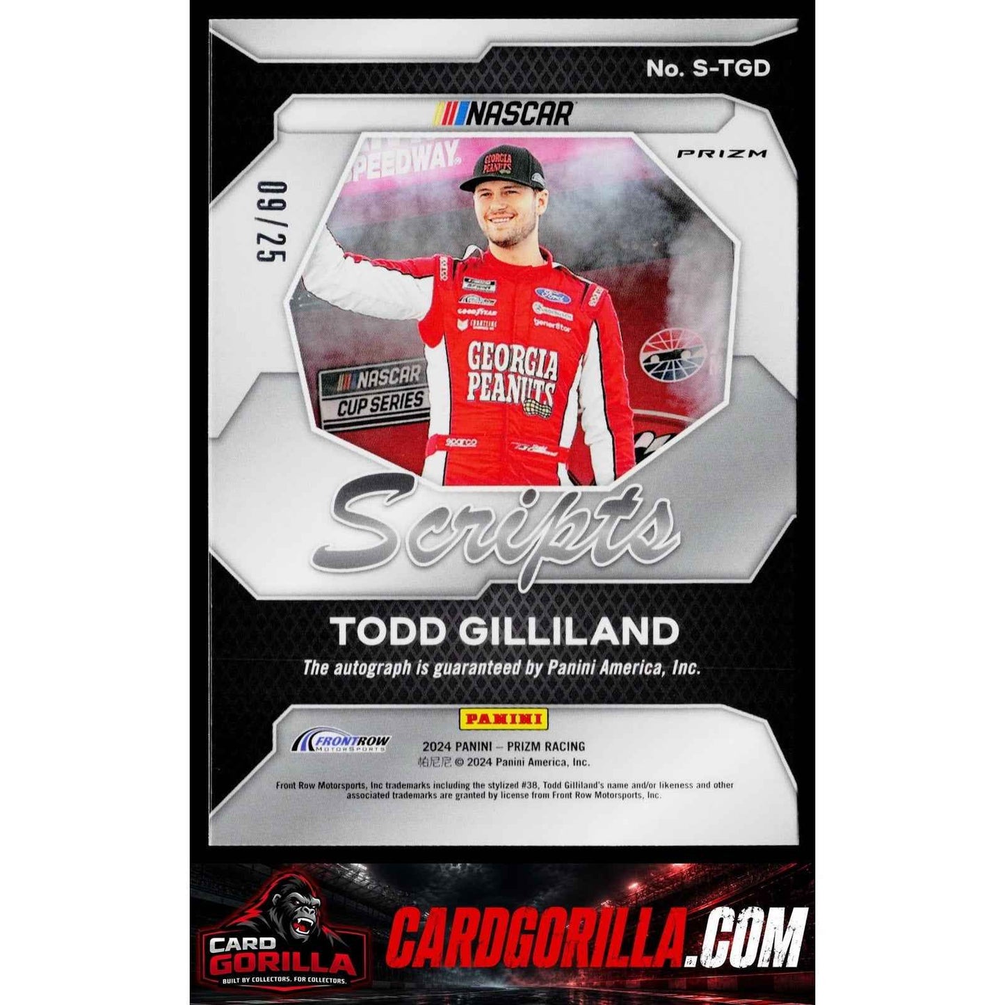 2024 Panini Prizm #S-TGD Todd Gilliland Scripts Mojo #/25