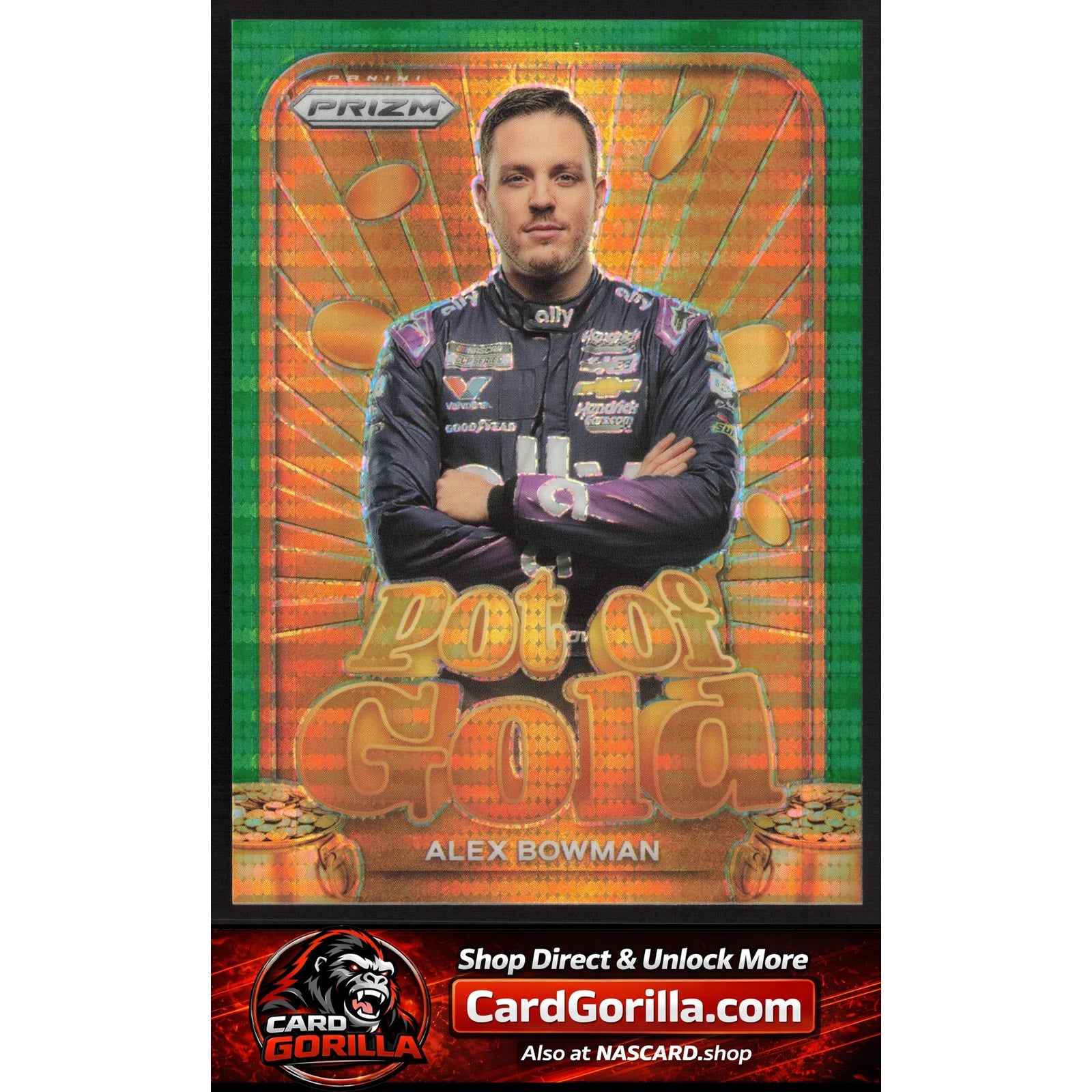 2024 Panini Prizm #20 Alex Bowman Pot Of Gold Green Pulsar #/25