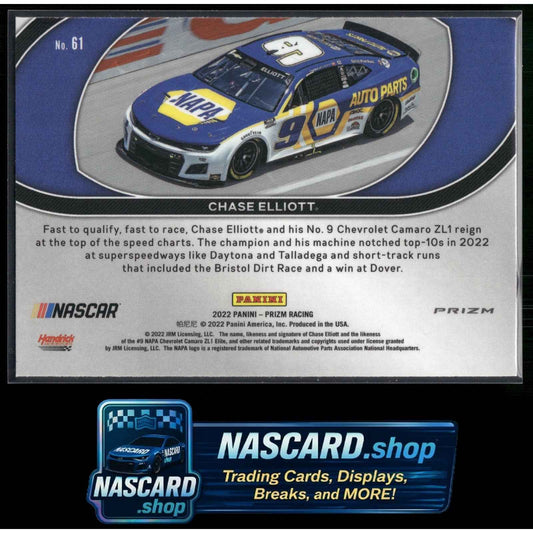 2022 Panini Prizm Rides #61 Chase Elliott Zebra