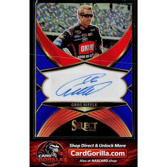 2025 Panini Select #LS-GBF Greg Biffle Legendary Signatures Blue Prizms #/99