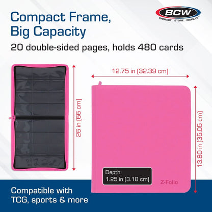 BCW Z-Folio 12-Pocket LX Trading Card Storage Binder