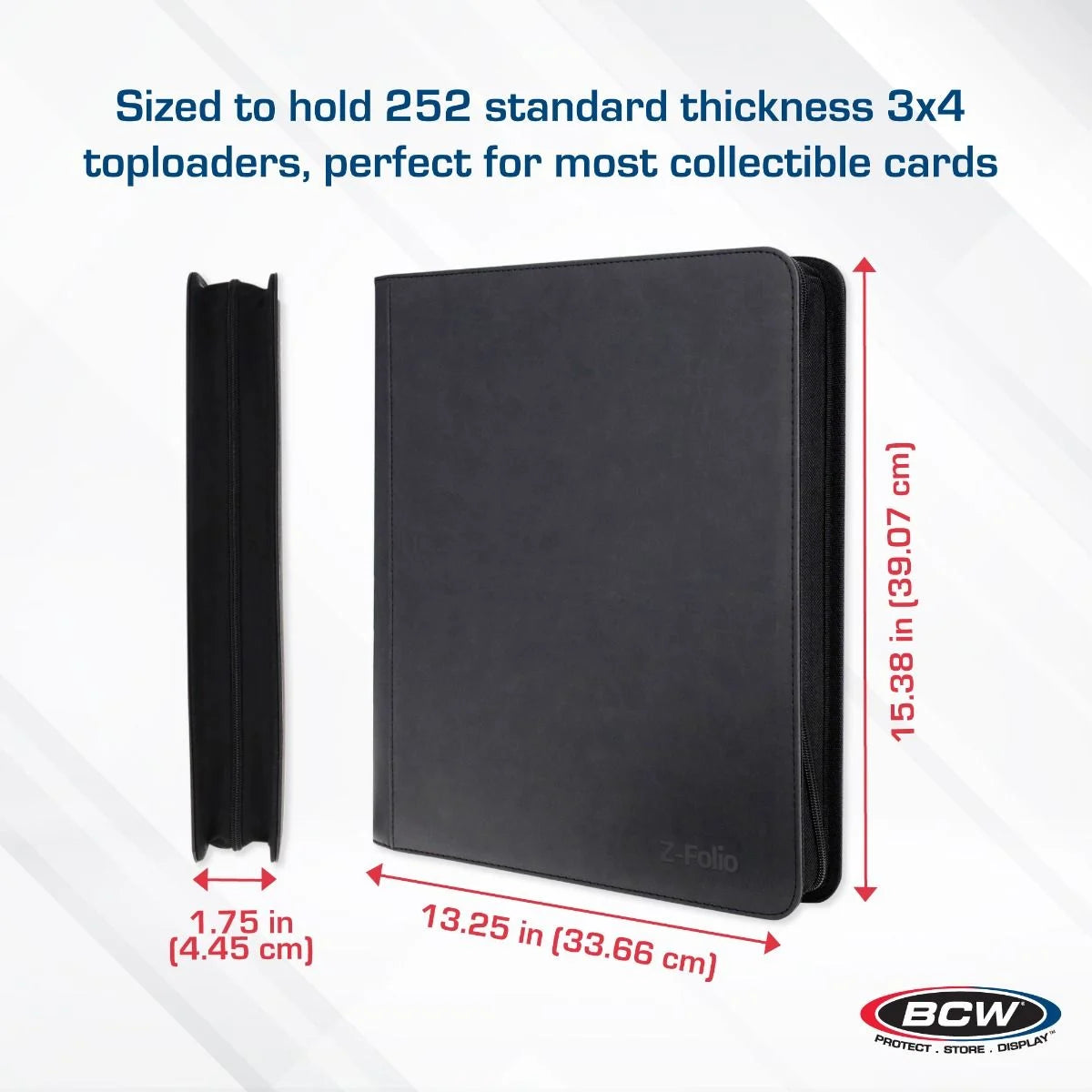 BCW Z-Folio LX 9-Pocket Trading Card Top Loader Binder | Premium Zippered Card Album