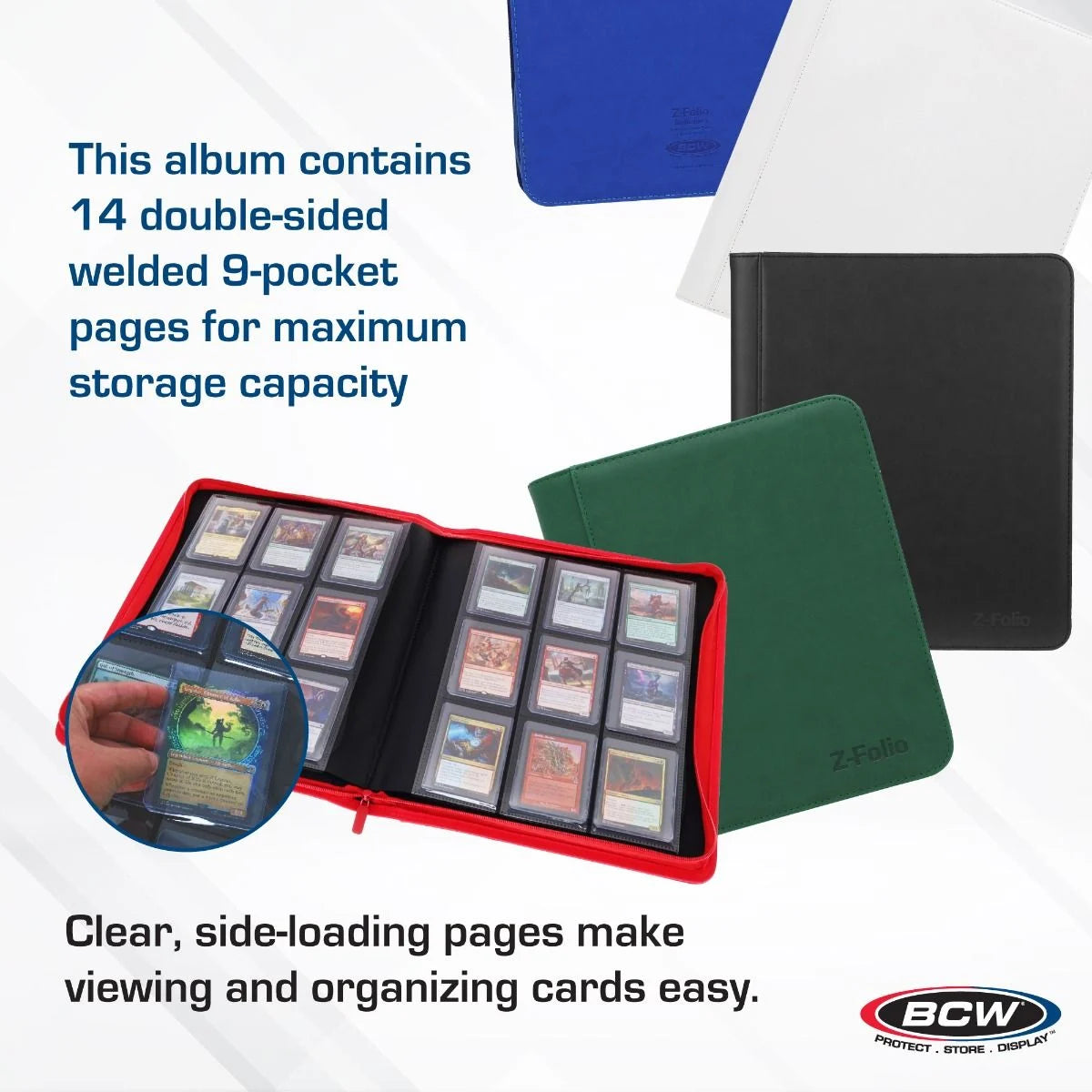 BCW Z-Folio LX 9-Pocket Trading Card Top Loader Binder | Premium Zippered Card Album