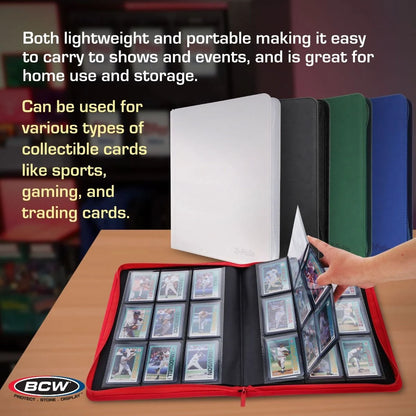 BCW Z-Folio LX 9-Pocket Trading Card Top Loader Binder | Premium Zippered Card Album