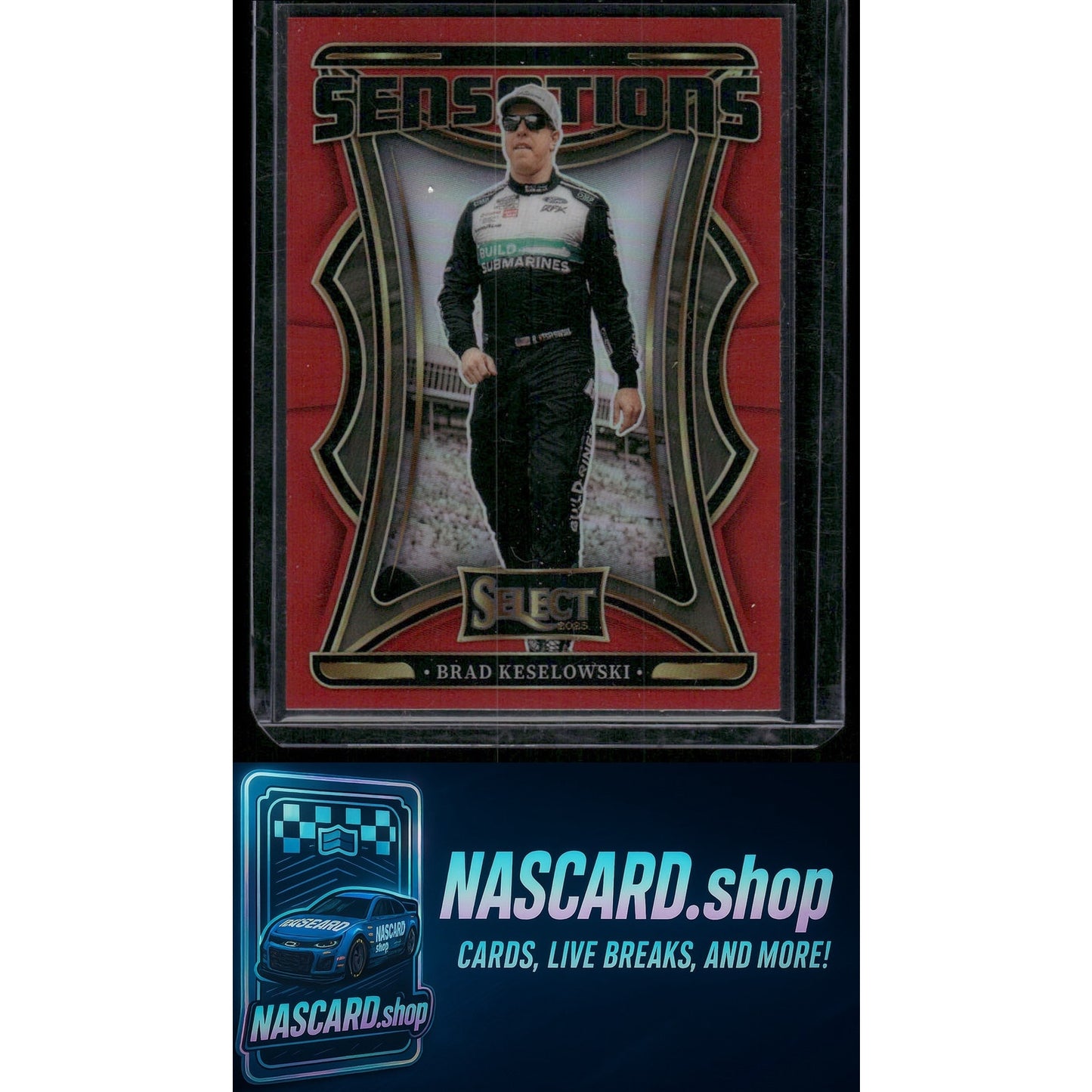 2025 Panini Select #12 Brad Keselowski Sensations Red Prizms #/99
