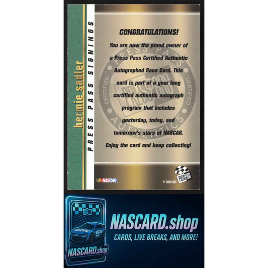 2000 Press Pass #NNO Hermie Sadler Signings