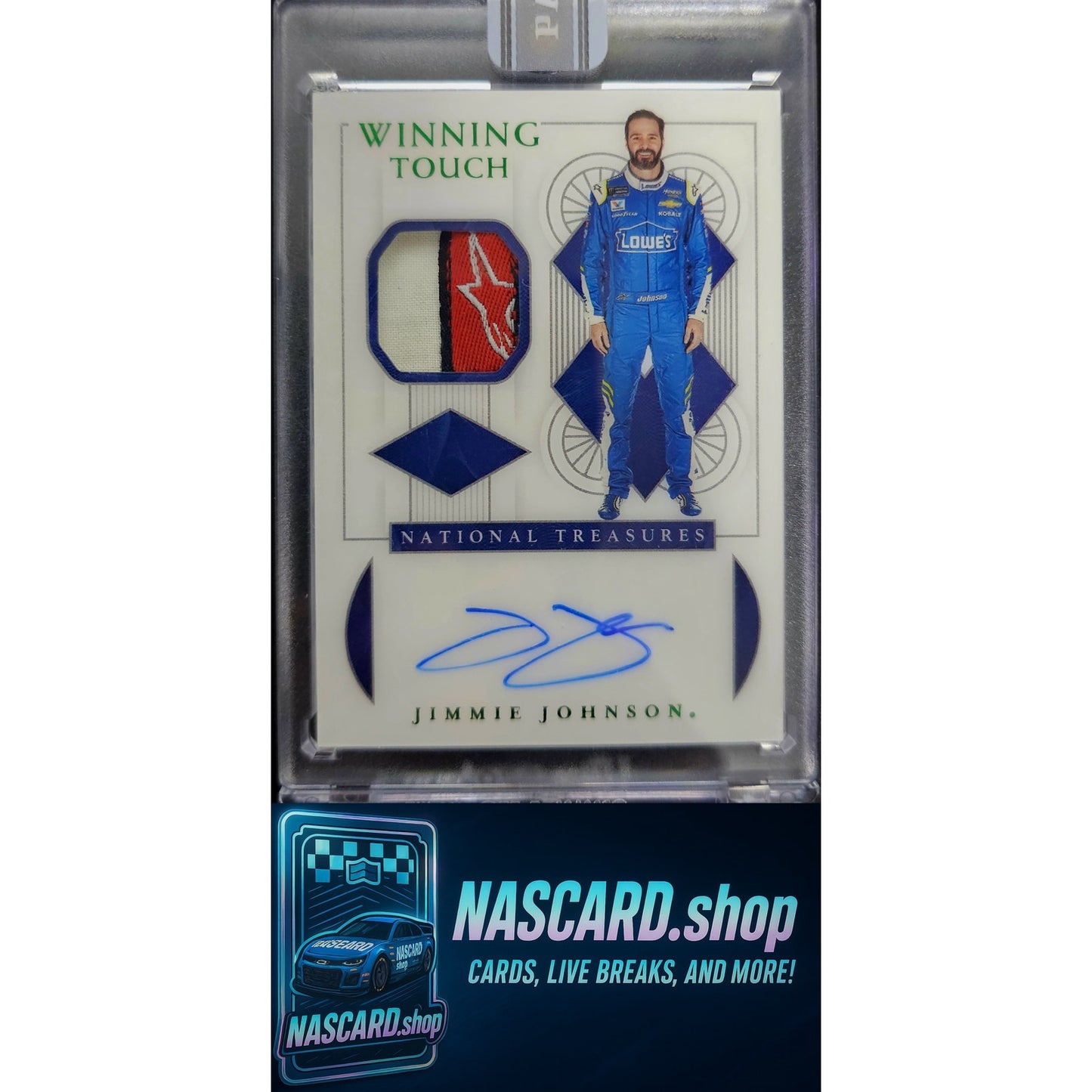2021 National Treasures White Box Winning Touch Jimmie Johnson 1/1 - Card Gorilla