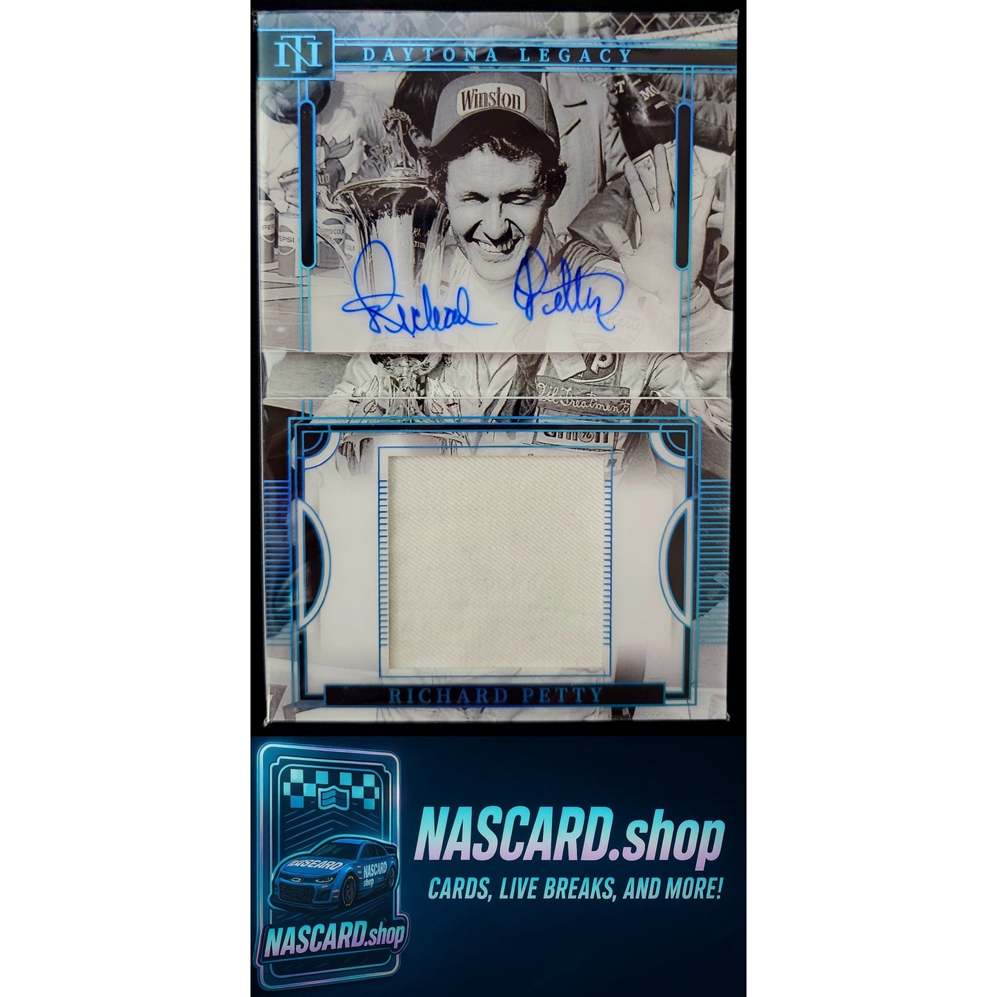 2023 National Treasures Richard Petty Daytona Legacy Booklet Platinum Blue 1/1
