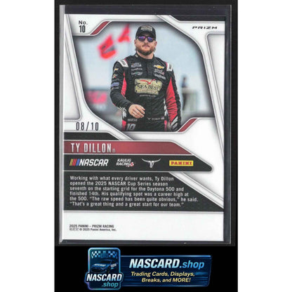 2025 Panini Prizm #10 Ty Dillon Blue Shimmer #/10