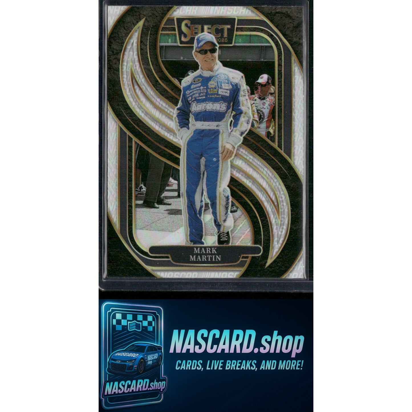 2025 Select Racing #242 Mark Martin Trackside Silver NASCAR logo Prizms - Card Gorilla