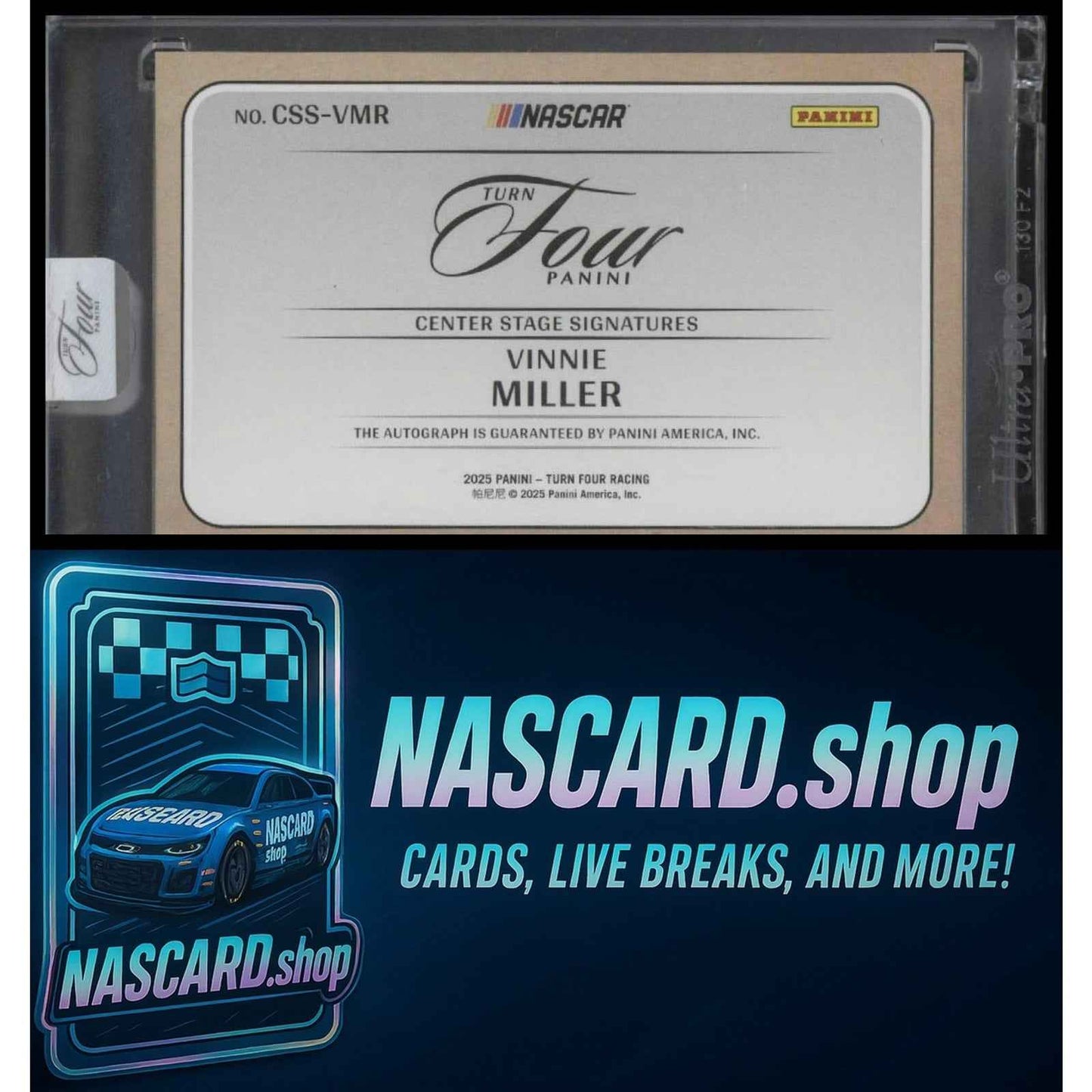 2025 Panini Turn Four #CSS-VMR Vinnie Miller Center Stage Signatures #/99