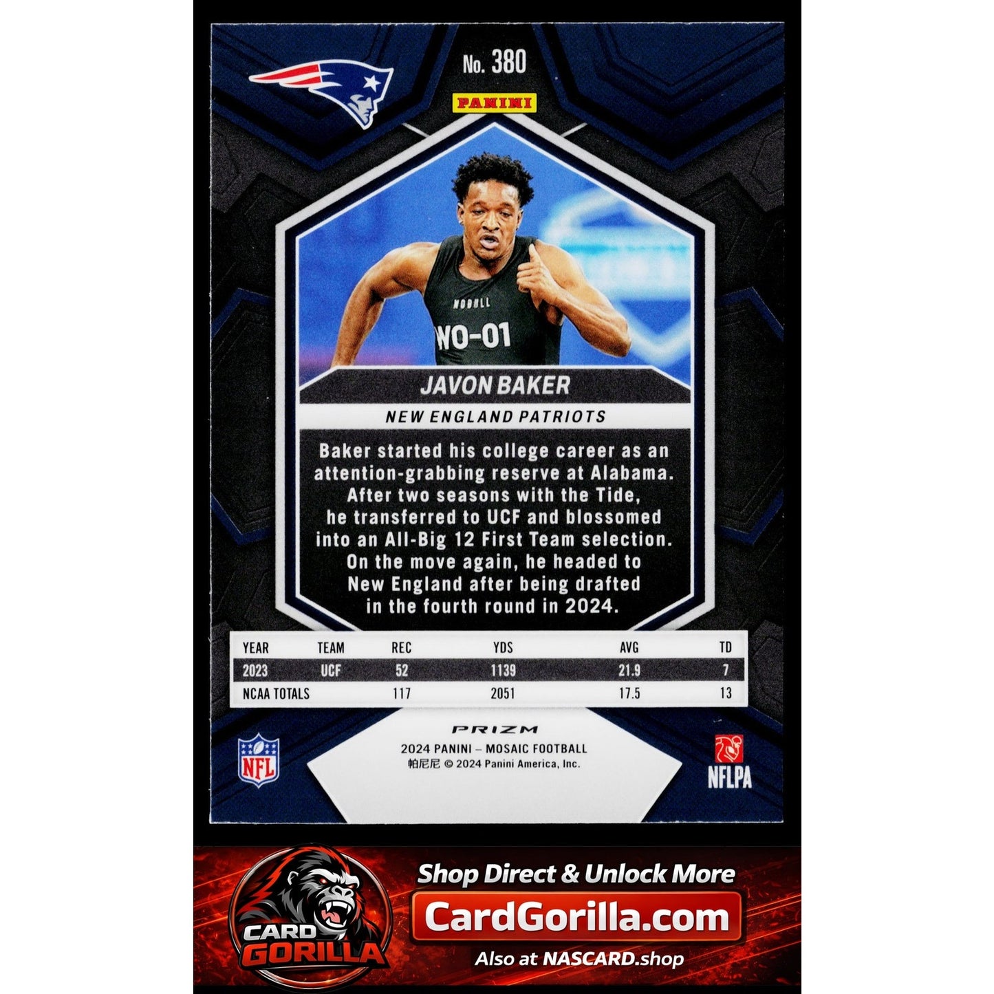 2024 Panini Mosaic #380 Javon Baker Mosaic Green