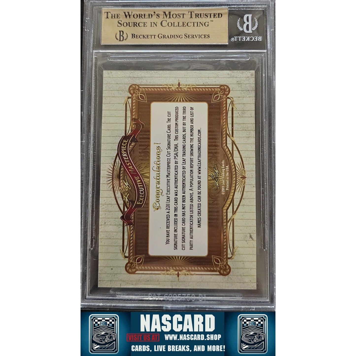 2011 Leaf Cut Signature Executive Collection Masterpiece Dale Earnhardt Sr. #1/1 - NASCARD.shop