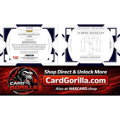 2025 Panini National Treasures #JBT-JJN Jimmie Johnson Jumbo Booklet Tire #/25