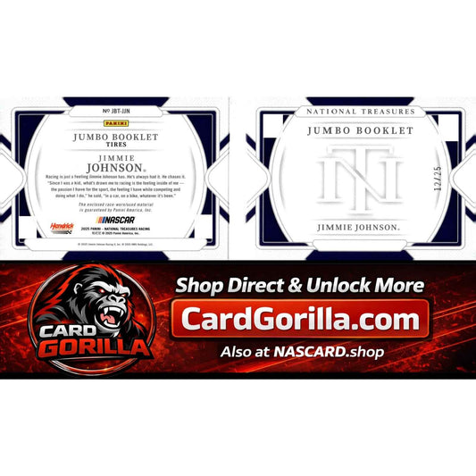 2025 Panini National Treasures #JBT-JJN Jimmie Johnson Jumbo Booklet Tire #/25