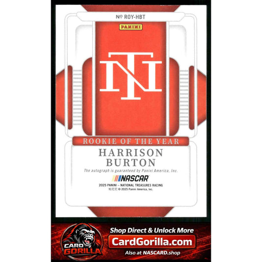 2025 National Treasures Harrison Burton Rookie Of The Year Auto Holo Gold #/10