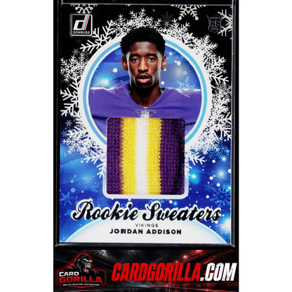 2023 Donruss #HS-JAD Jordan Addison Rookie Holiday Sweater Relics
