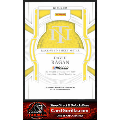 2025 Panini National Treasures David Ragan Race Used Sheet Metal Blue #/75