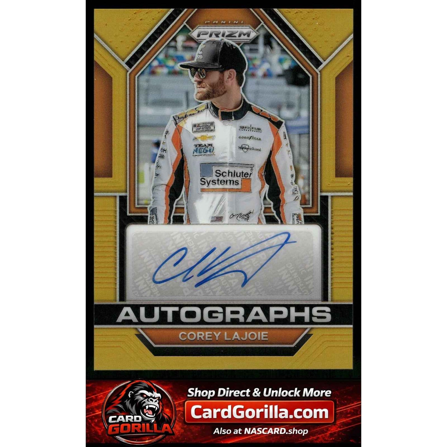 2023 Panini Prizm #A-CLJ Corey LaJoie Autographs Gold Prizm #/10