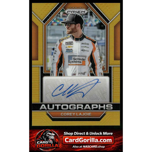 2023 Panini Prizm #A-CLJ Corey LaJoie Autographs Gold Prizm #/10