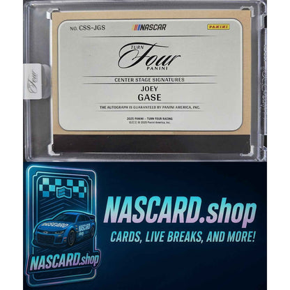 2025 Panini Turn Four Joey Gase Center Stage Signatures Holo Silver #/75