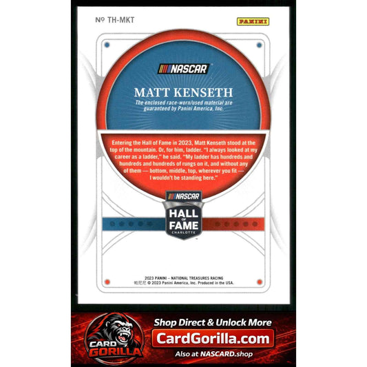 2023 National Treasures Matt Kenseth Treasures Of The Hall Holo Gold #/10