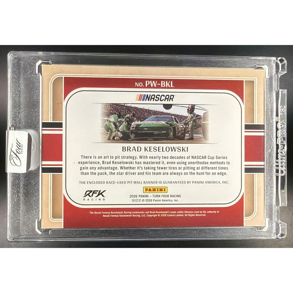2026 Turn Four Racing Brad Keselowski Pit Wall Jumbo Swatches Holo Gold /5