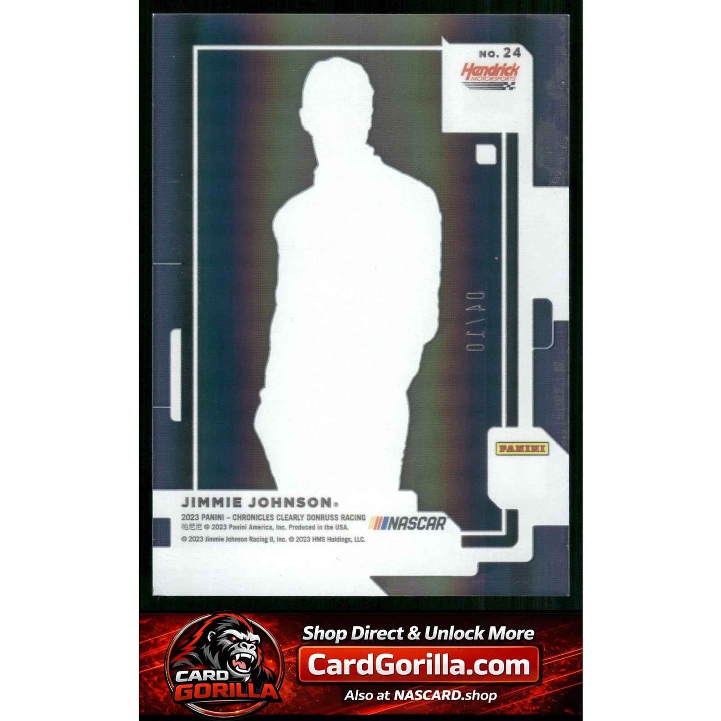 2023 Panini Chronicles #24 Jimmie Johnson Clearly Donruss Gold #/10