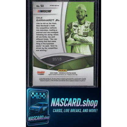 2022 Panini Chronicles #50 Dale Earnhardt Jr. Spectra Interstellar Red #/49 - Card Gorilla