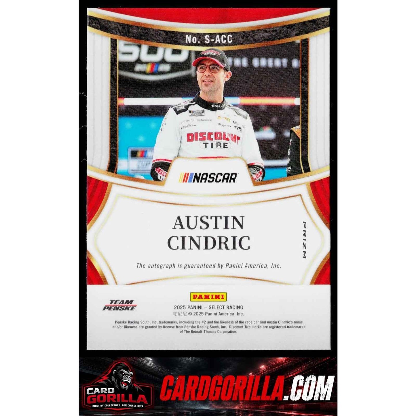 2025 Panini Select #S-ACC Austin Cindric Signatures