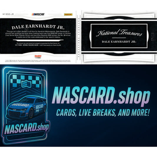 2017 National Treasures Dale Earnhardt Jr Auto Booklet /10 Six Patch Holo Gold - NASCARD.shop