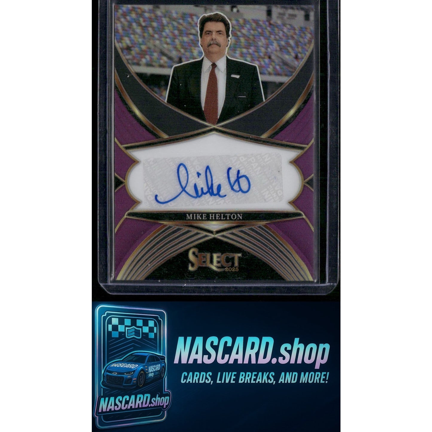 2025 Select Racing #LS-MHN Mike Helton Legendary Signatures Purple Prizms #/49 - NASCARD.shop