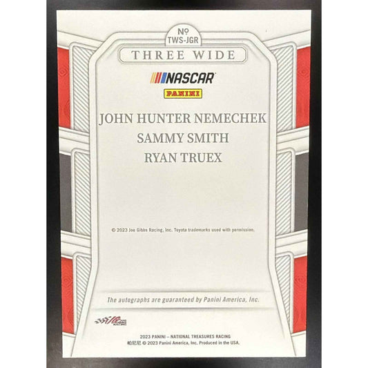 2023 Panini National Treasures Nemechek Smith Truex Three Wide Auto /25